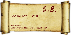 Spindler Erik névjegykártya